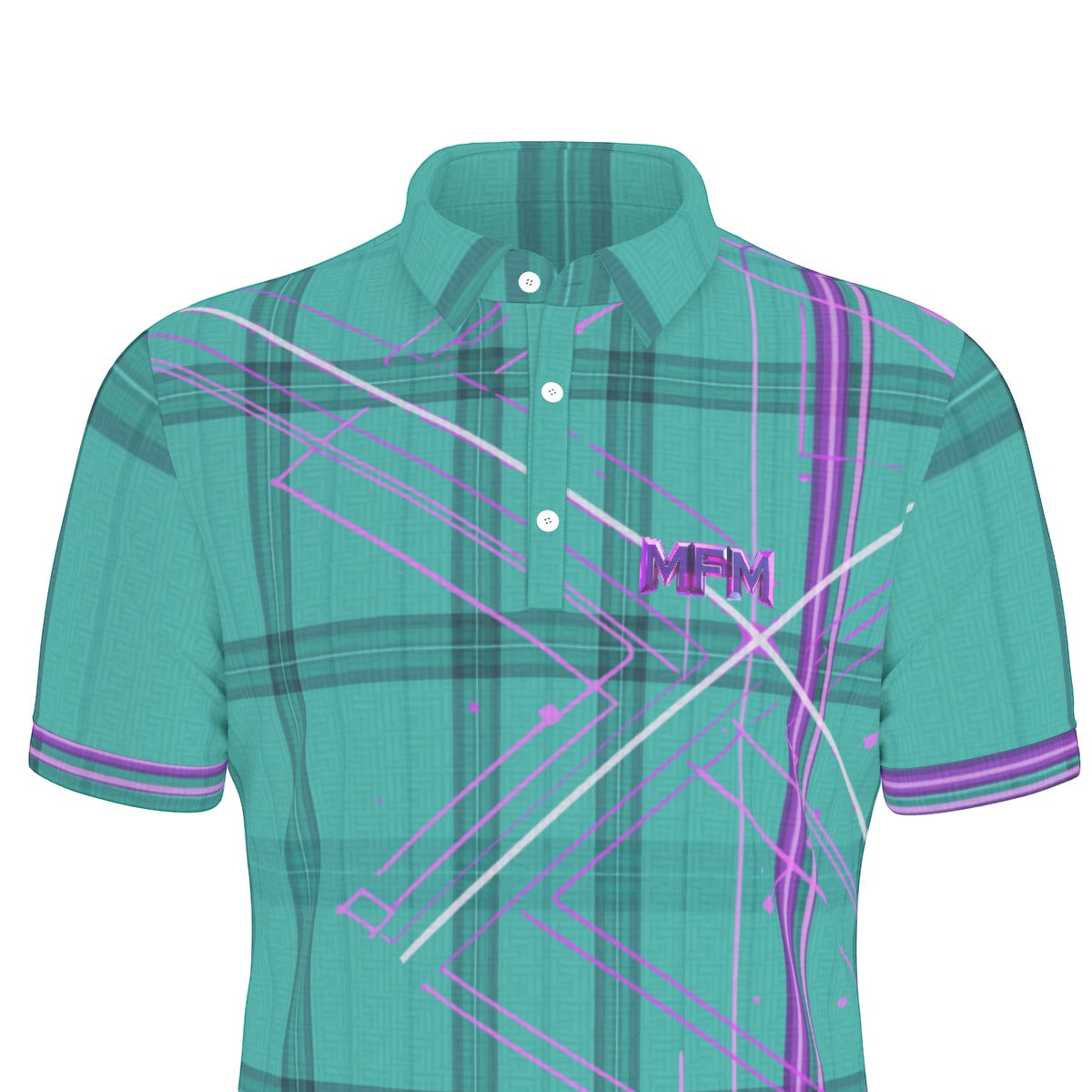 All-Over Print Men's Stretch Collar Polo Shirt