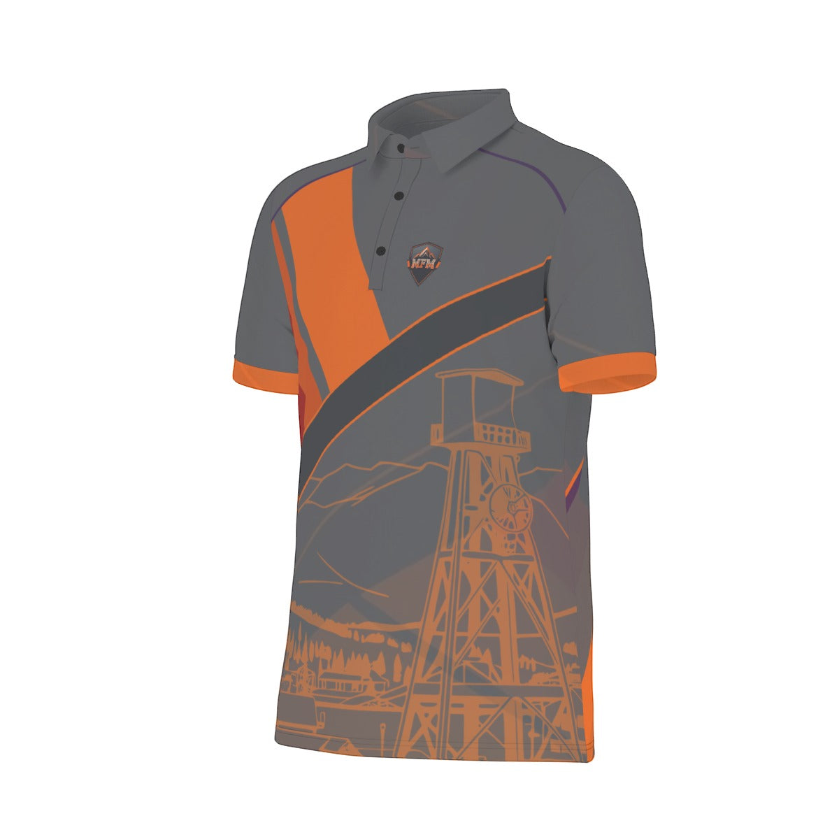 All-Over Print Men's Stretch Collar Polo Shirt