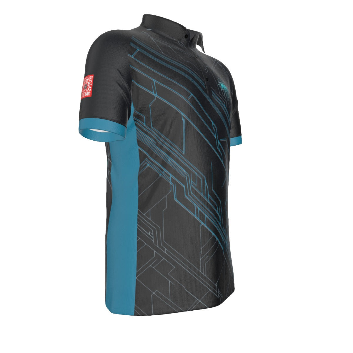 All-Over Print Men's Stretch Collar Polo Shirt