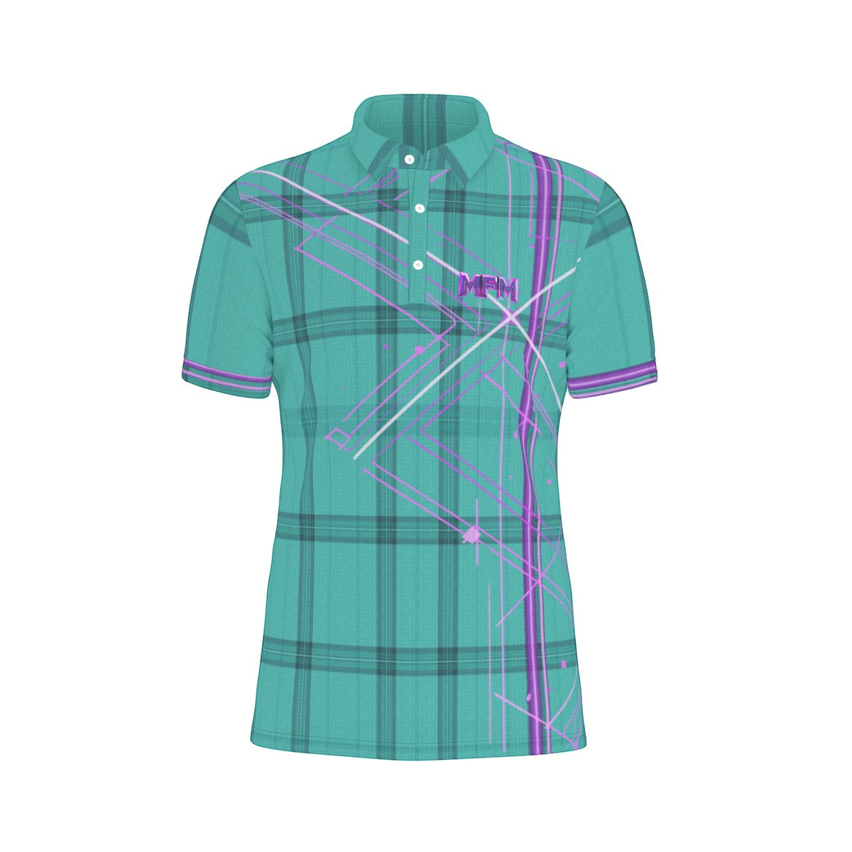 All-Over Print Men's Stretch Collar Polo Shirt