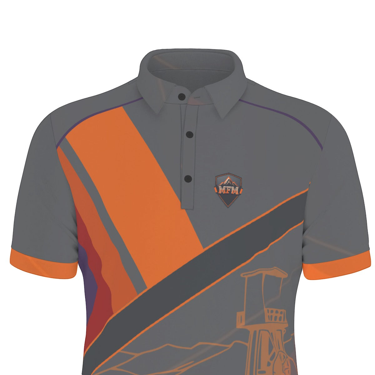 All-Over Print Men's Stretch Collar Polo Shirt